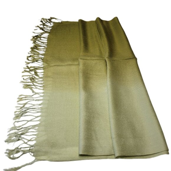 NEW Olive Green Graduating Color Scarf Viscose Shawl - Picture 3 of 7